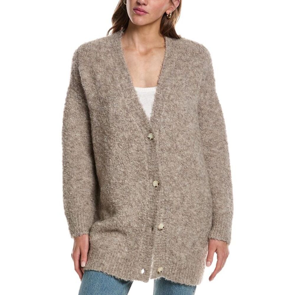 Electric & Rose Womens  Everyday Wool-Blend Cardigan, Gray